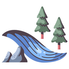 river with tree icon