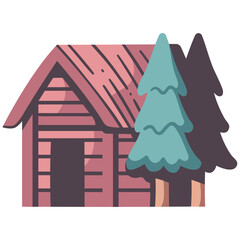 cottage with tree icon