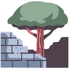 ruins with tree icon