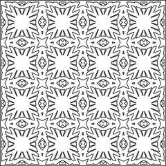 Vector geometric pattern. Repeating elements stylish background abstract ornament for wallpapers and backgrounds. Black and white colors.