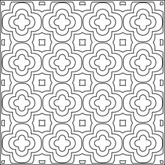 Vector geometric pattern. Repeating elements stylish background abstract ornament for wallpapers and backgrounds. Black and white colors.