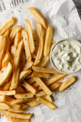 french fries on a white plate