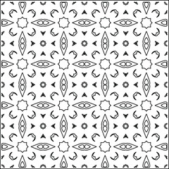Vector geometric pattern. Repeating elements stylish background abstract ornament for wallpapers and backgrounds. Black and white colors.