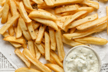 french fries on a white background