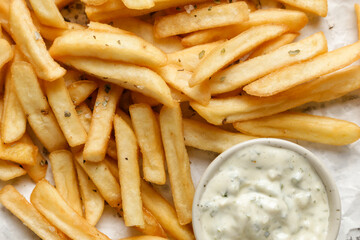 french fries on white background