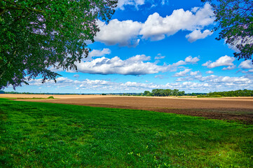 View over the landscape of Mecklenburg-Western Pomerania, Germany, in the vicinity of Greifswald.