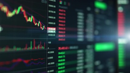 Graph of crypto currency online. Stock exchange market chart.
