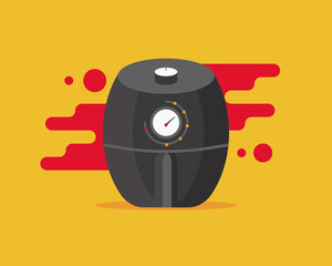 Air fryer kitchen tool. Cartoon vector style for your design.
