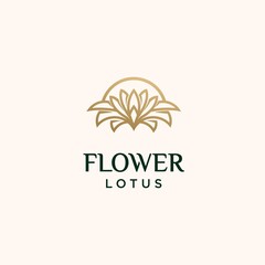 Fototapeta premium Abstract lotus logo design Linear style lotus flower logo