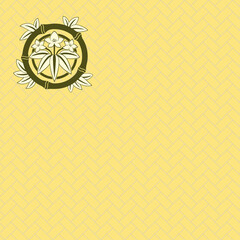 Seamless diagonal pattern with tiles and round floral element. Swatch included. Classic Japanese style. 