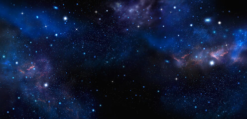 Starry night sky with stars and nebula