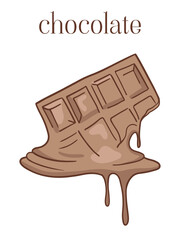 cartoon illustration with milk chocolate