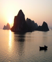 Beautiful view of the sunset over the ocean