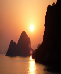 Beautiful view of the sunset over the ocean