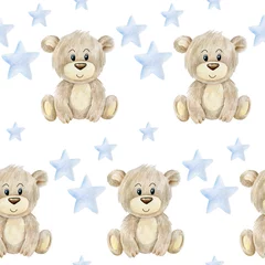 Nahtloses Muster mit Teddybär. © Tapilipa