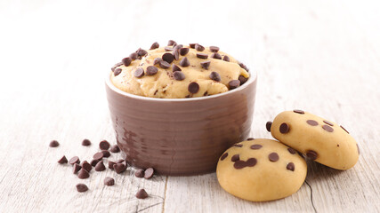 raw dough cookie with chocolate