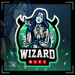 Wizard mage mascot. esport logo design
