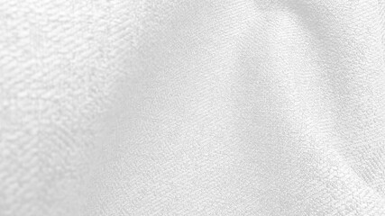 macro view of light white fabric cloth background. creased woolen fabric textile with space for text.