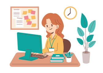 デスクワークをする女性