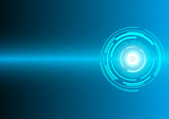 Blue circle technology abstract technology innovation concept hexagonal vector background and glowing light with some Elements of this image