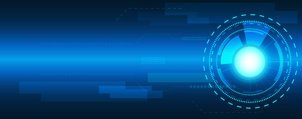 blue circuit electronic or electrical line with engineering technology concept vector background
