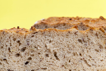 loaf of dark bread made from several types of flour