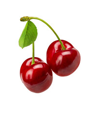 Fototapeta na wymiar Cherries isolated on white background with clipping path