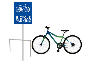 Bicycle parking sign. vector illustration