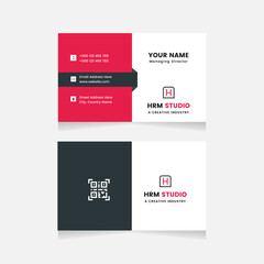 Modern Business Card Print Templates.Personal Visiting Card With Company Logo.Business Card Design Vector Illustration Stationery. Double Sided Business Card Flat. 