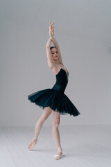 Young beautiful ballerina is posing in studio - 441004710