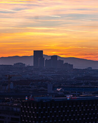 Blick über Wien Sonnenuntergang