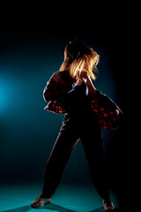 Stylish dance practice in dance studio