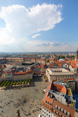 Aerial view of Neumarkt ( New Market )  located in the historic city center, Dresden, Germany