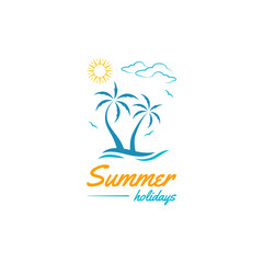 Summer holidays icon logo vector design