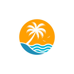 Fototapeta na wymiar Summer holidays icon logo vector design