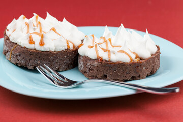 sweet dessert of tartlet and cream