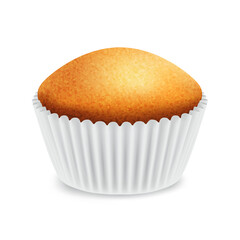 Vector muffin, baked goods, sweet food on white background. Vector icon