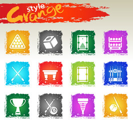 Billiards icon set