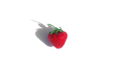 bright red strawberries on a white background