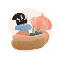 Stress abstract concept vector illustration.