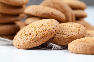 cookies baked with oatmeal and wheat flour