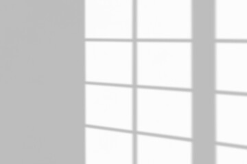 Window shadow drop on white wall background