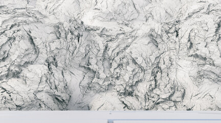 Abstract White Rock Background with Empty Stage, Dark Stone Cliff Face, 3D Rendering.