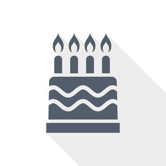 Obraz premium Birthday cake with candles, celebration concept flat design vector illustration