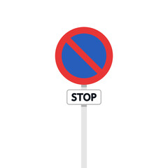 Stop sign vector. Stop sign on white background.