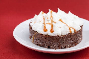 sweet dessert of tartlet and cream