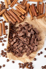 chocolate made from sugar and cocoa, delicious pieces