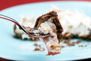 sweet dessert of tartlet and cream