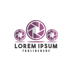 camera logo flatdesign vector image