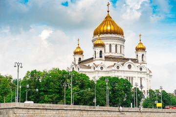 Fototapeta na wymiar Moscow, Russia, June 1, 2021. The Cathedral of Christ the Savior. The Cathedral of the Russian Orthodox Church, located in Moscow on Volkhonke Street.